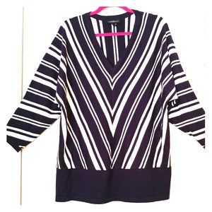 Lane Bryant Navy and white stripe sweater